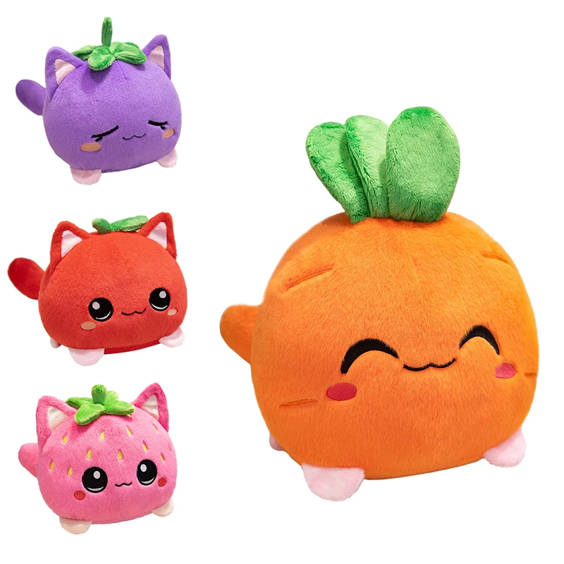 Peluche gatito fresa Kawaii rosa suave decorativo - imagen 4