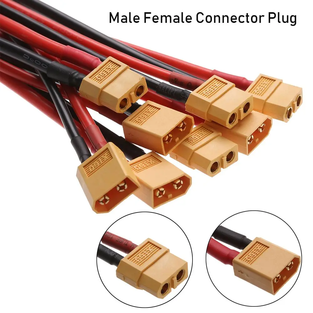 Conector XT60 hembra y macho con cable y silicona - imagen 5