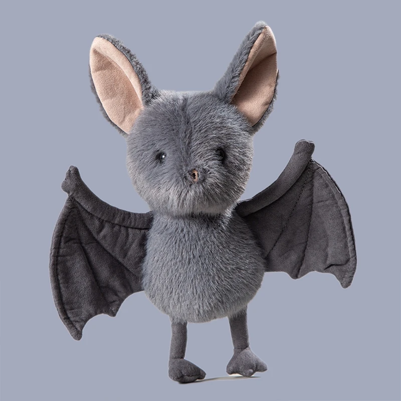 Peluche murciélago colgante kawaii gris