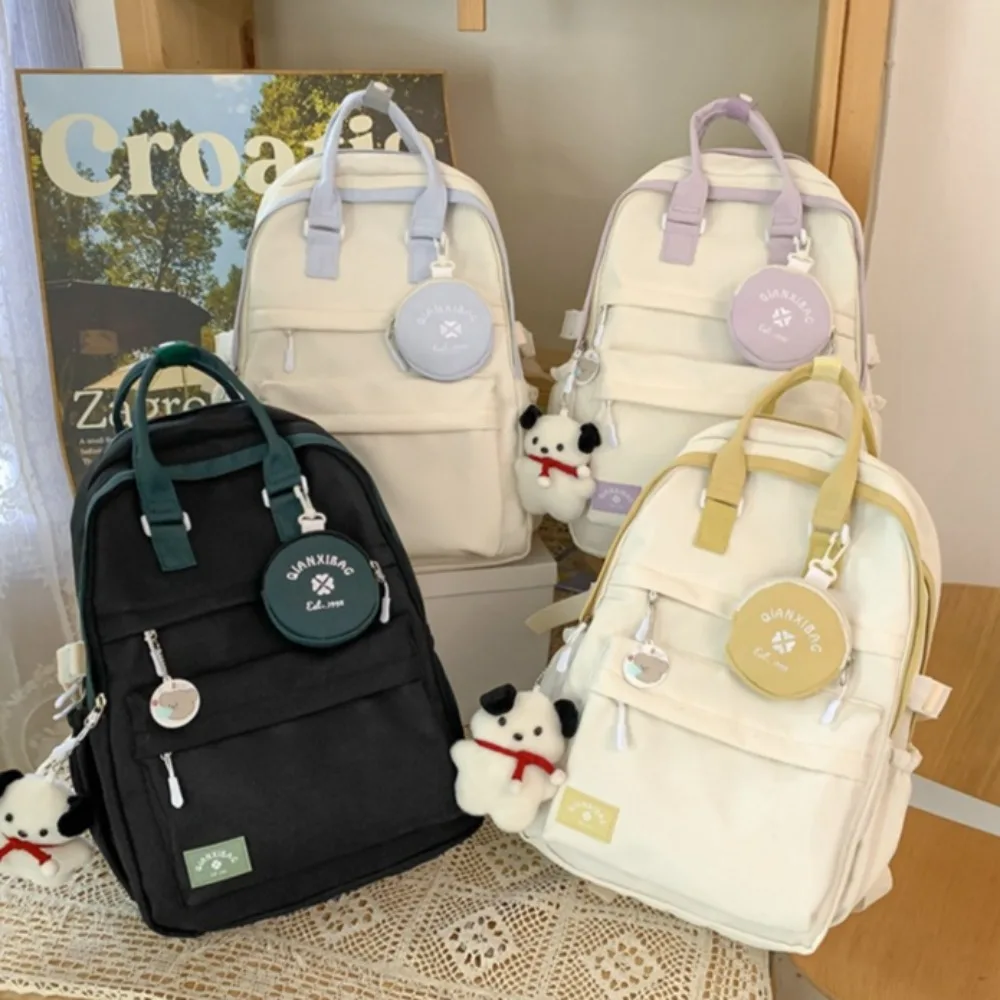 Mochila escolar juvenil con múltiples bolsillos para libros
