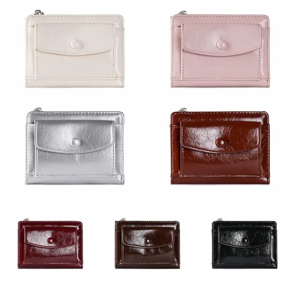 Cartera corta ultrafina de cuero PU con cremallera y monedero - imagen 3