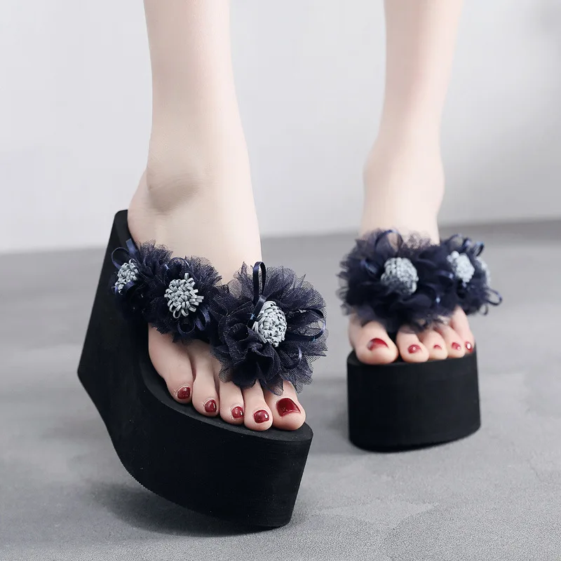 Chanclas de playa con cuña y plataforma para mujer estilo boho - imagen 2