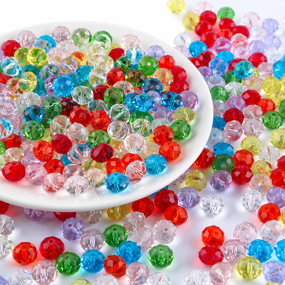 Cuentas elípticas de cristal artificial para bisutería artesanal - imagen 2