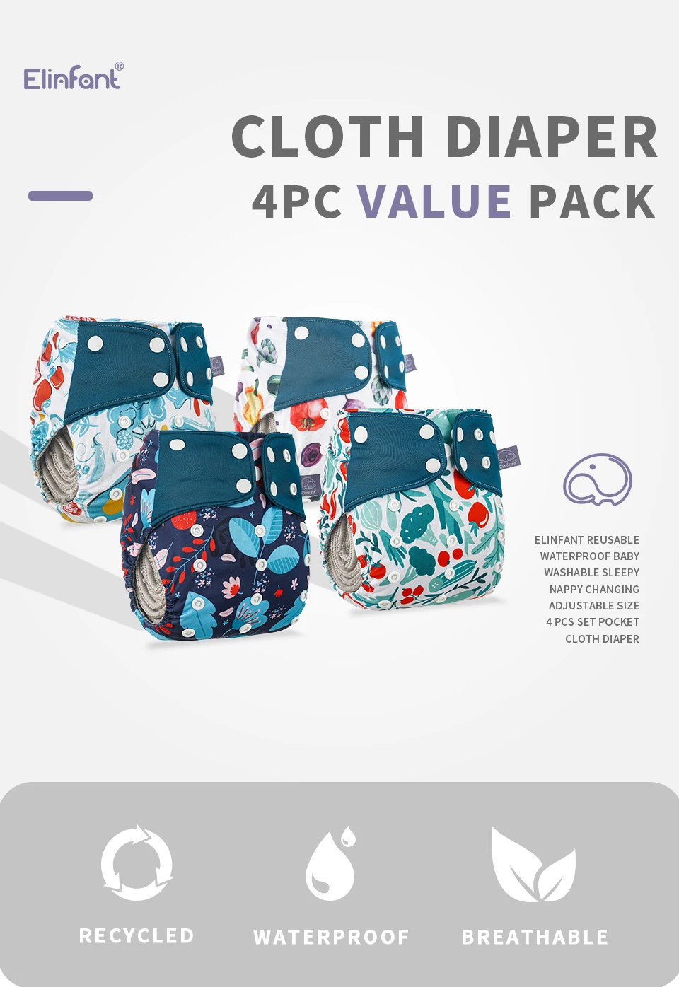 Pañales de bolsillo HappyFlute con diseño moderno