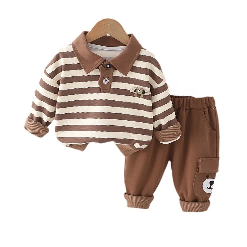 Conjunto bebé algodón: camiseta rayada y pantalón holgado - imagen 4