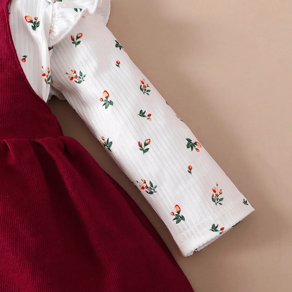 Vestido princesa bebe 0-18 meses - conjunto rojo con volantes - imagen 3