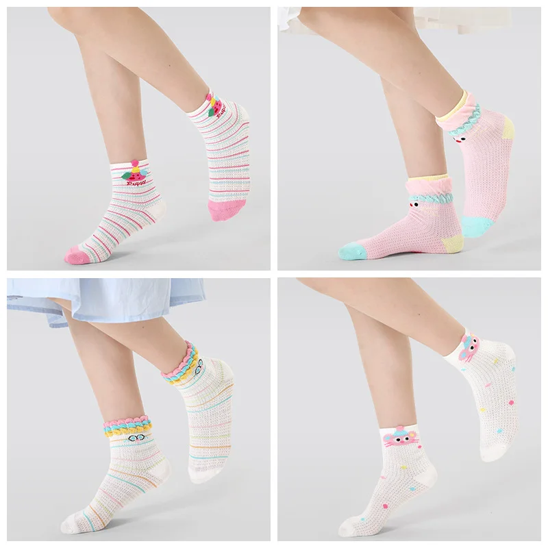 Calcetines finos de algodón para bebé y niño – Estilo princesa - imagen 3