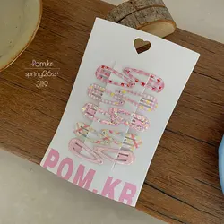 Pinzas pelo niña con cuadros y diseño lágrima para flequillo lateral