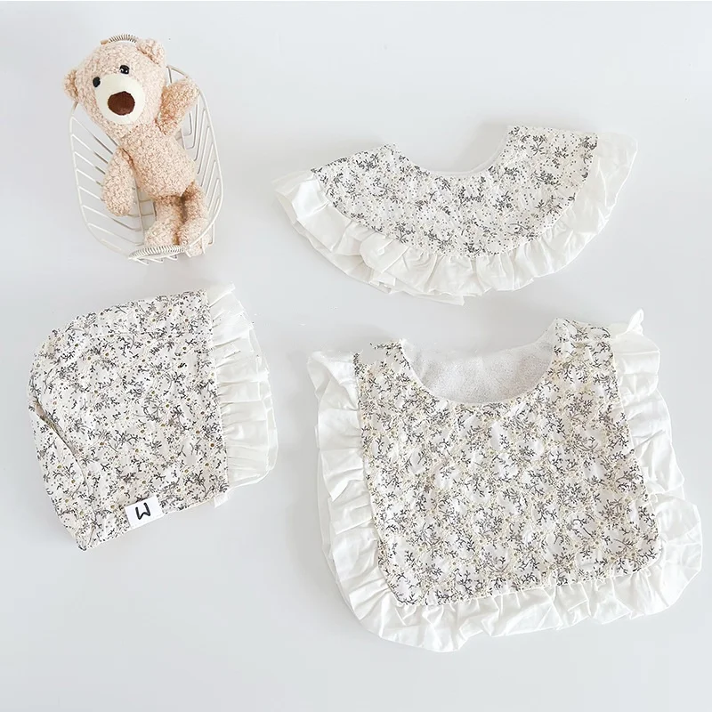 Conjunto babero algodón bebé 0-2 años con jersey, sombrero y toalla - imagen 2