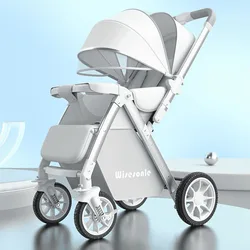 Cochecito bidireccional plegable con respaldo reclinable para bebé