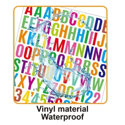 Pegatinas impermeables de letras y números en vinilo autoadhesivo