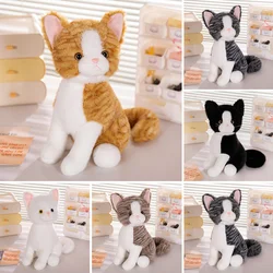 Peluche de gato almohada blanco y gris suave para regalo infantil