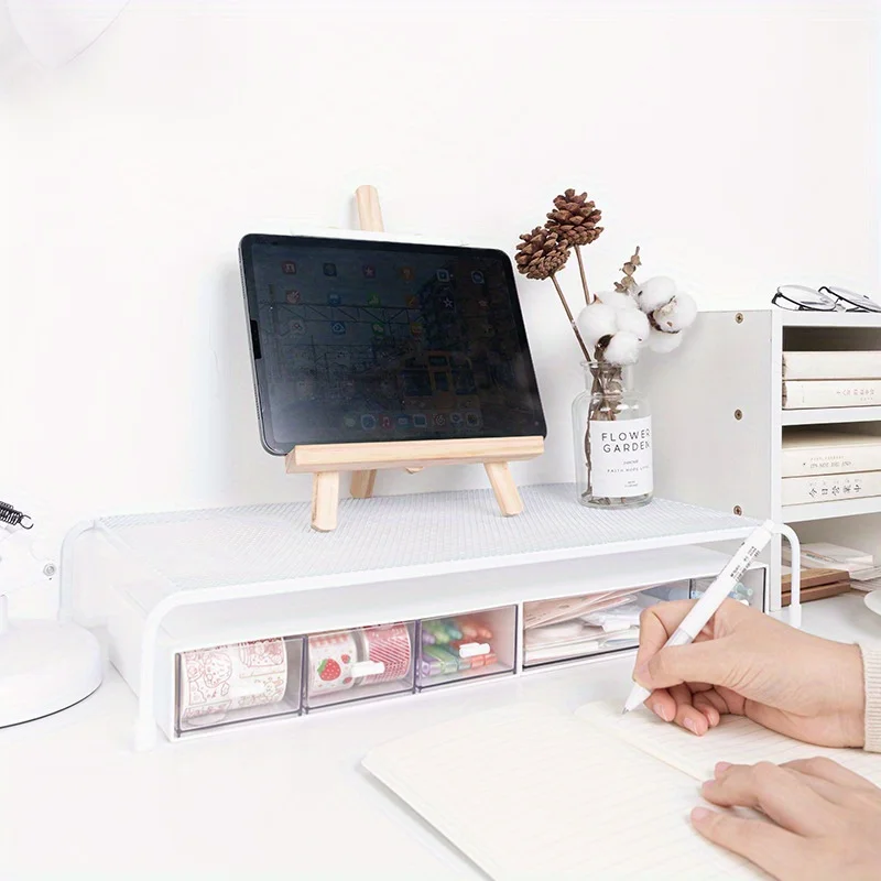 Soporte para monitor con estantes organizadores de escritorio