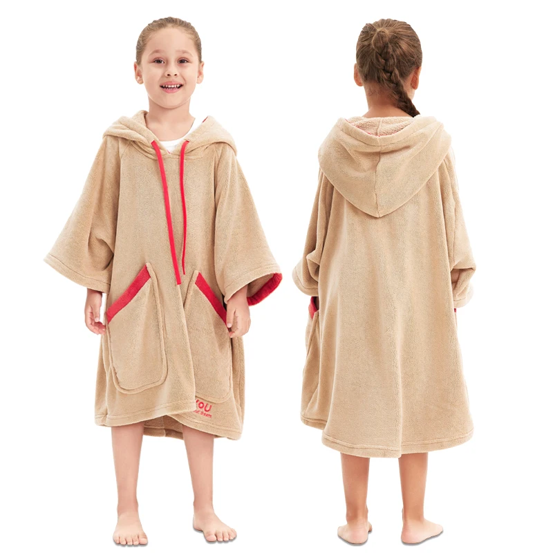 Poncho toalla con capucha absorbente para niños y niñas de playa - imagen 5