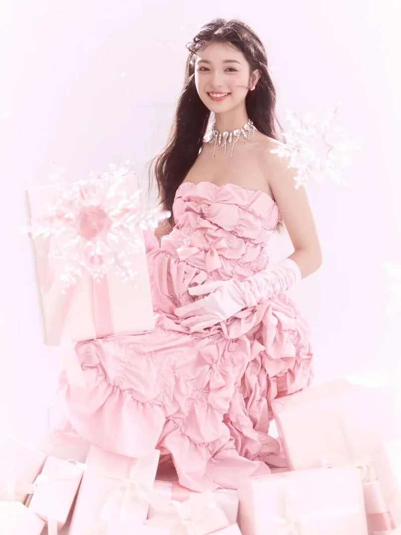 Vestido de maternidad maxi con hombros descubiertos y pliegues - imagen 4