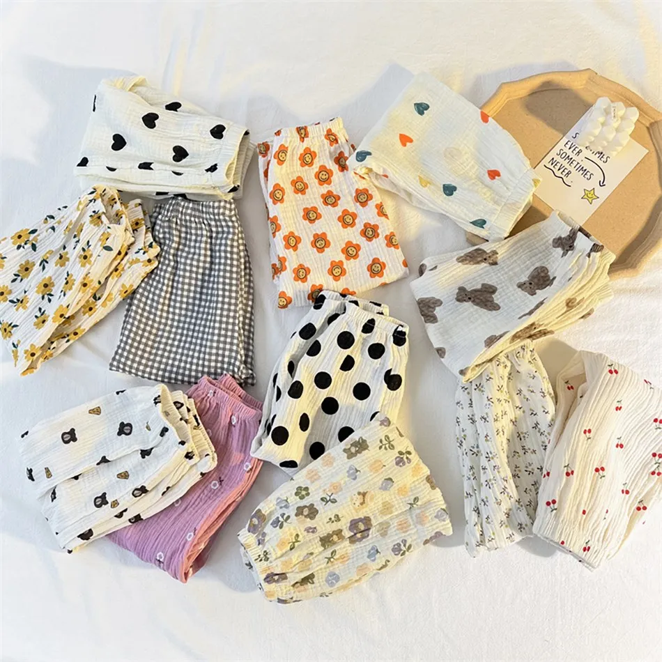 Pantalones de bebé de muselina estampada con cintura elástica - imagen 2