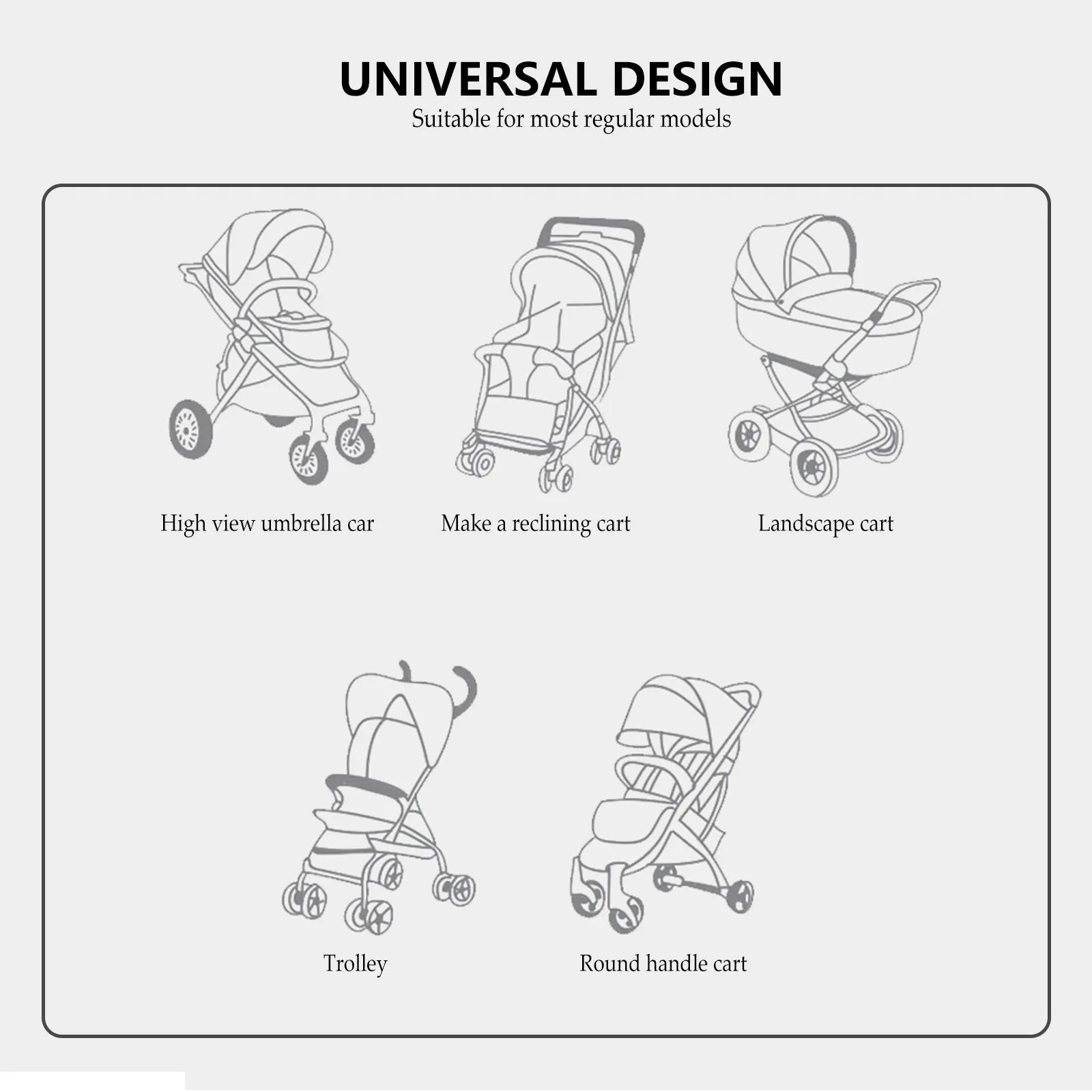 Mosquitera elástica universal para carrito de bebé, cobertura total - imagen 3