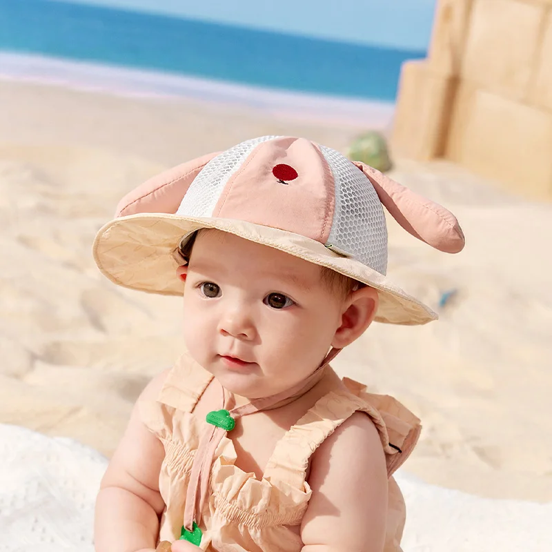 Gorro pescador bebé transpirable de malla con protección UV verano