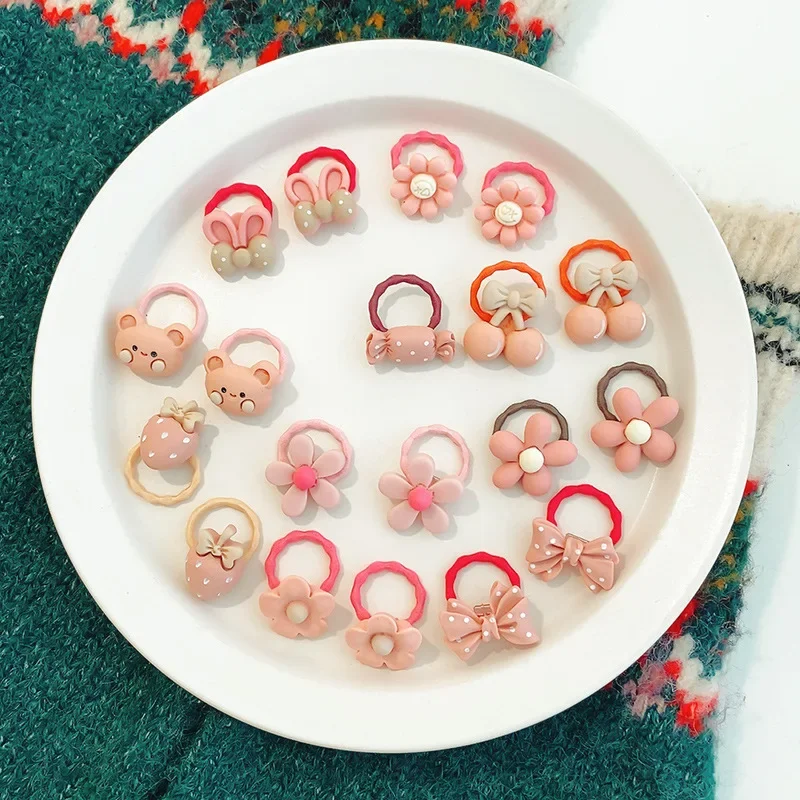 Gomas de pelo elásticas con conejitos y osos para niña - imagen 4