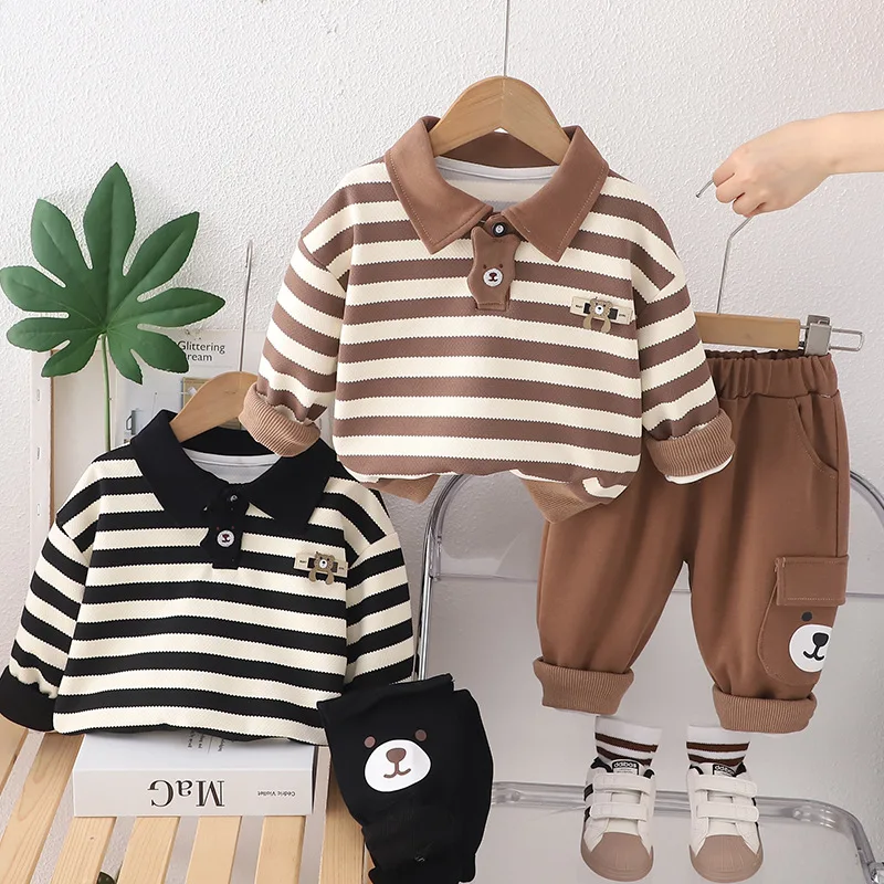 Conjunto bebé algodón: camiseta rayada y pantalón holgado - imagen 5