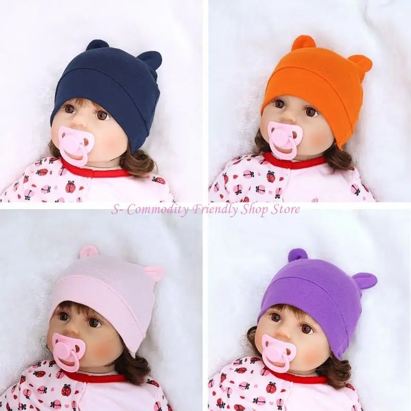 Gorro bebé suave con orejas de oso para dormir y hospital - imagen 3
