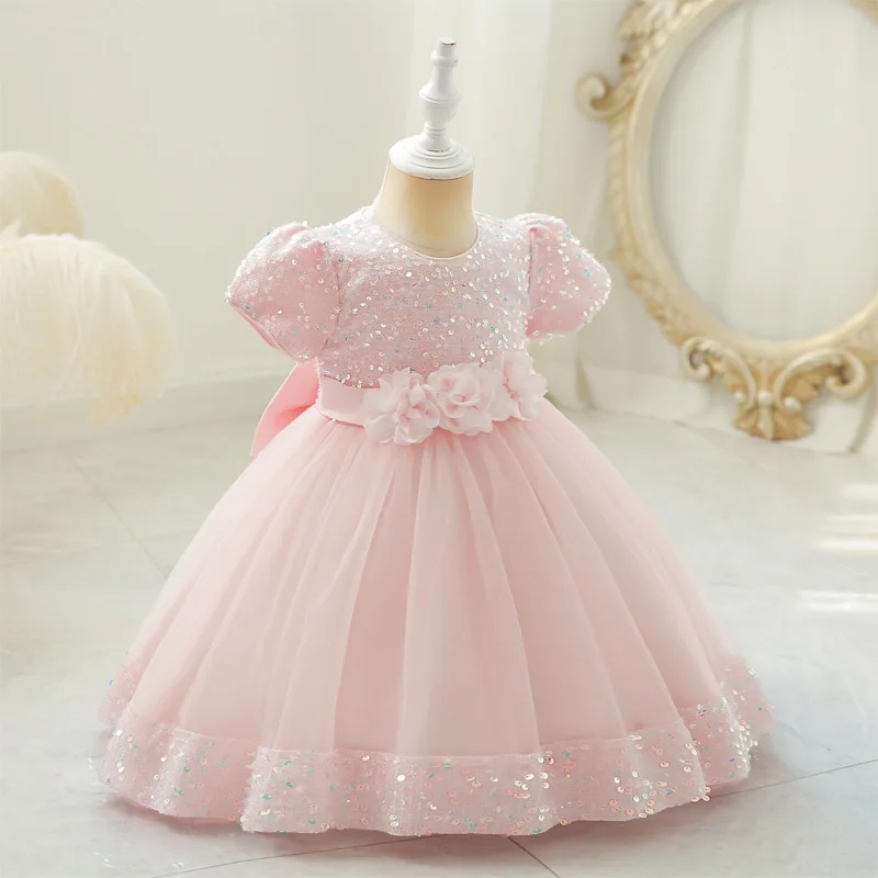 Vestido de fiesta con lentejuelas y tul esponjoso estilo princesa - imagen 3