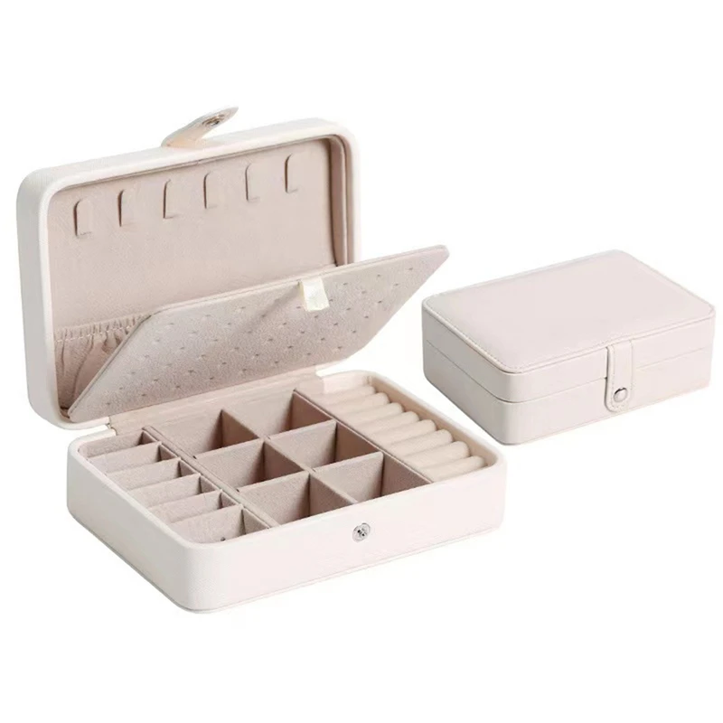 Joyero organizador portátil de cuero PU para pendientes y collares - imagen 4