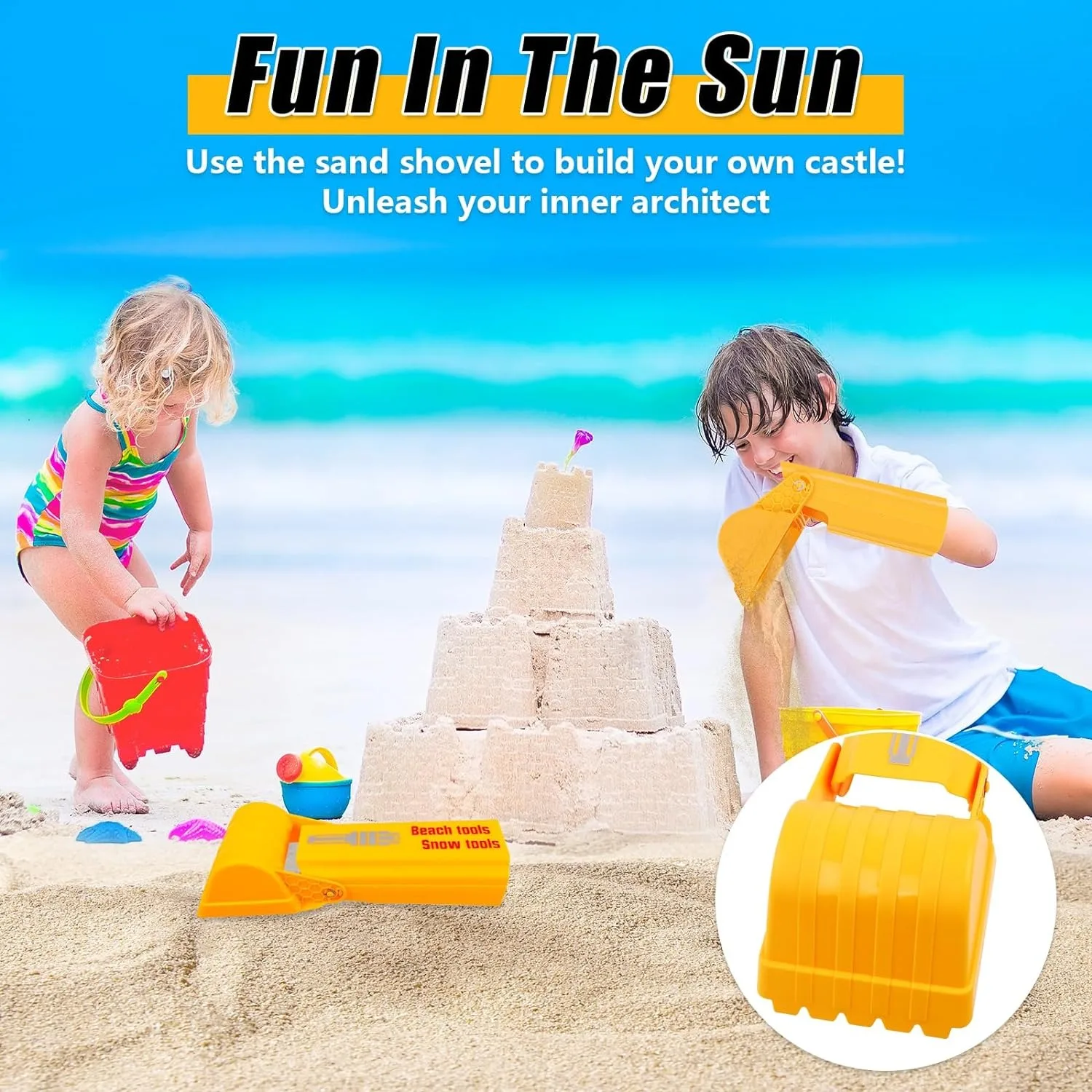 Excavadora de arena manual para niños – Juguetes infantiles para playa - imagen 4