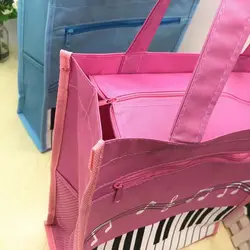 Bolso de mano musical con teclado de piano, plegable y lavable