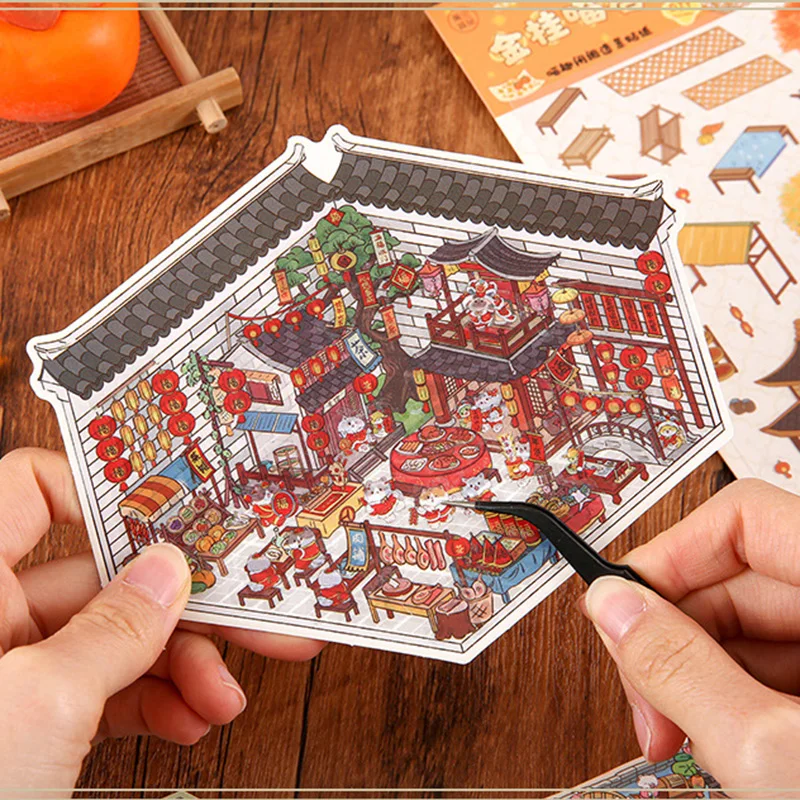 Juego de pegatinas con gatos para bebés – decoración retro mini - imagen 2