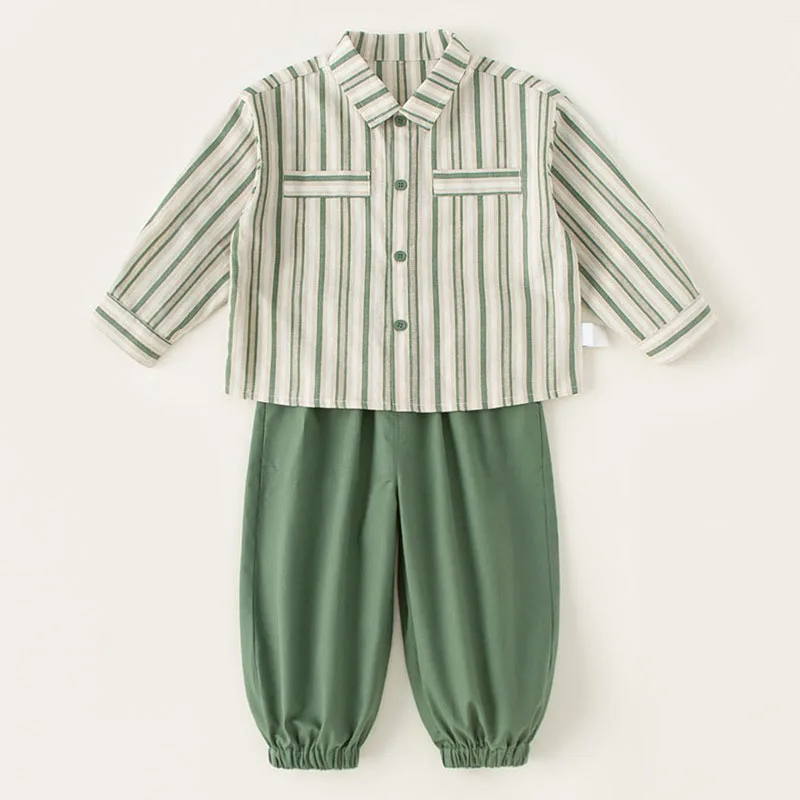 Conjunto bebé de manga larga y pantalón a rayas para entretiempo - imagen 5