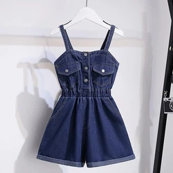 Mono vaquero infantil de mezclilla con pierna ancha - Verano