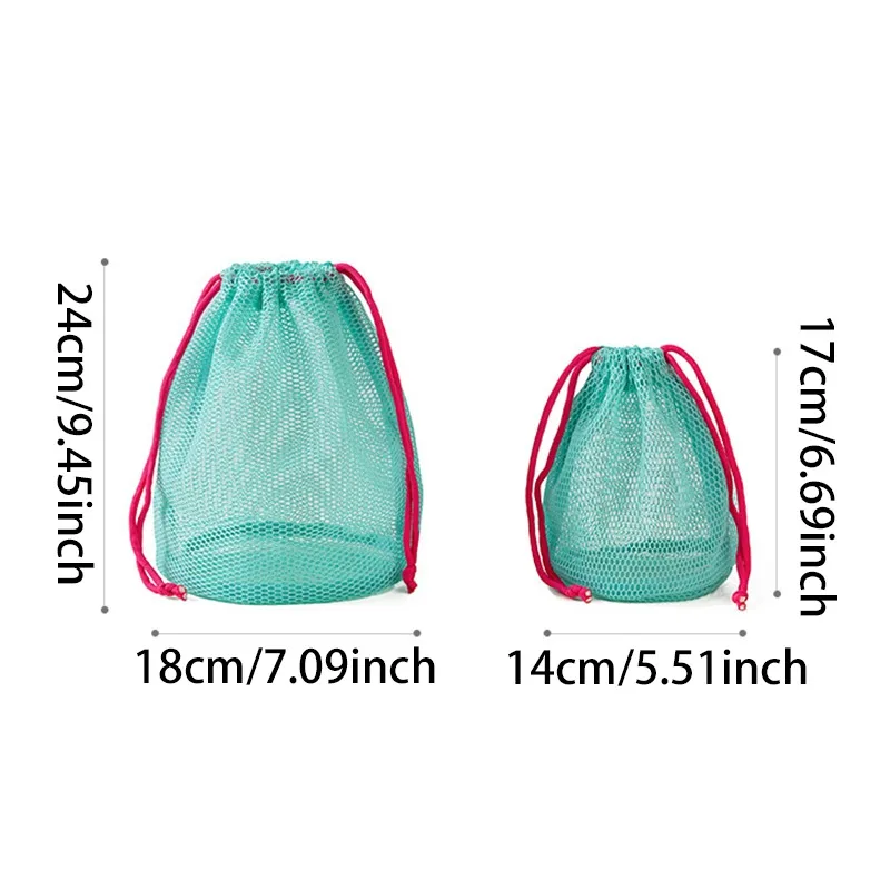 Bolsa de malla con cordón para cosméticos y lavado portátil compacta - imagen 4