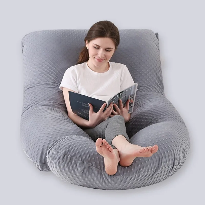 Almohada de embarazo forma G terciopelo suave para soporte lumbar - imagen 5