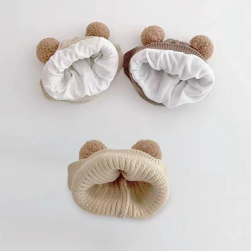 Gorro de oso con orejeras para bebé – Punto cálido invernal - imagen 2