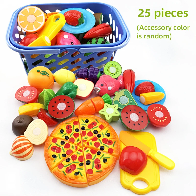 Juego de cocina de pizza con frutas y verduras de juguete