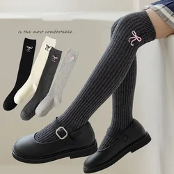 Calcetines hasta la rodilla de algodón suave para niñas Jacquard