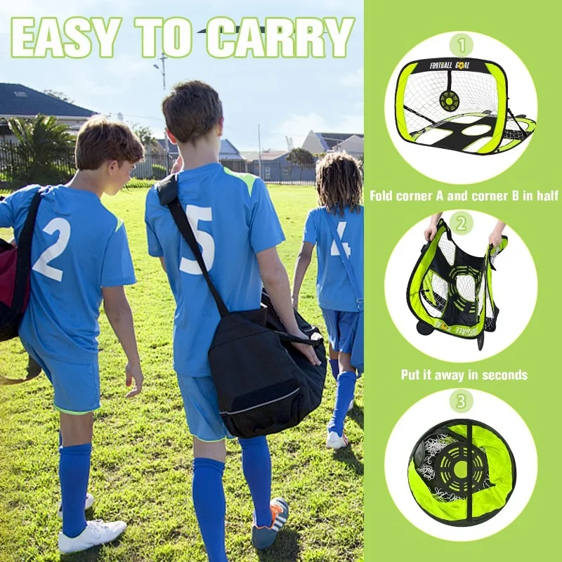 Portería de fútbol portátil para niños – Plegable interior y exterior - imagen 2