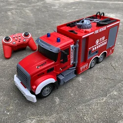 Camión de bomberos RC con luz, aspersor y escalera eléctrica