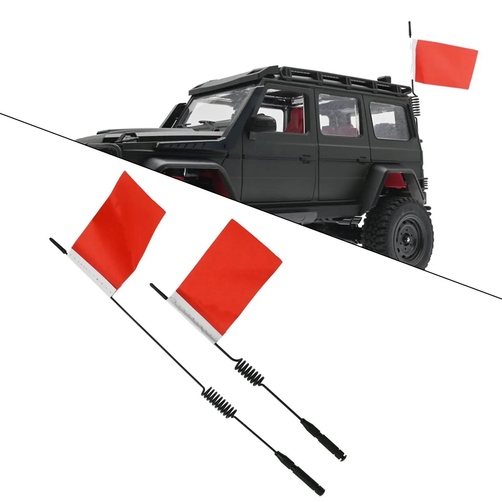 Antenas metálicas con bandera para coche teledirigido todoterreno - imagen 4
