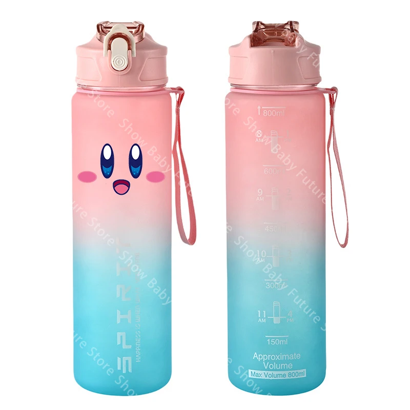 Botella de agua deportiva transparente Kirby, portátil para gimnasio - imagen 4