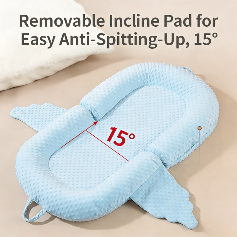 Almohada antirreflujo para bebé lavable, almohadilla de cuna portátil - imagen 4