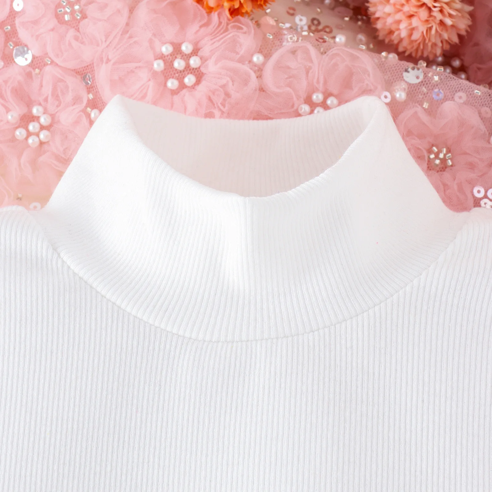 Conjunto de otoño para niña estilo coreano con abrigo tweed rosa - imagen 4