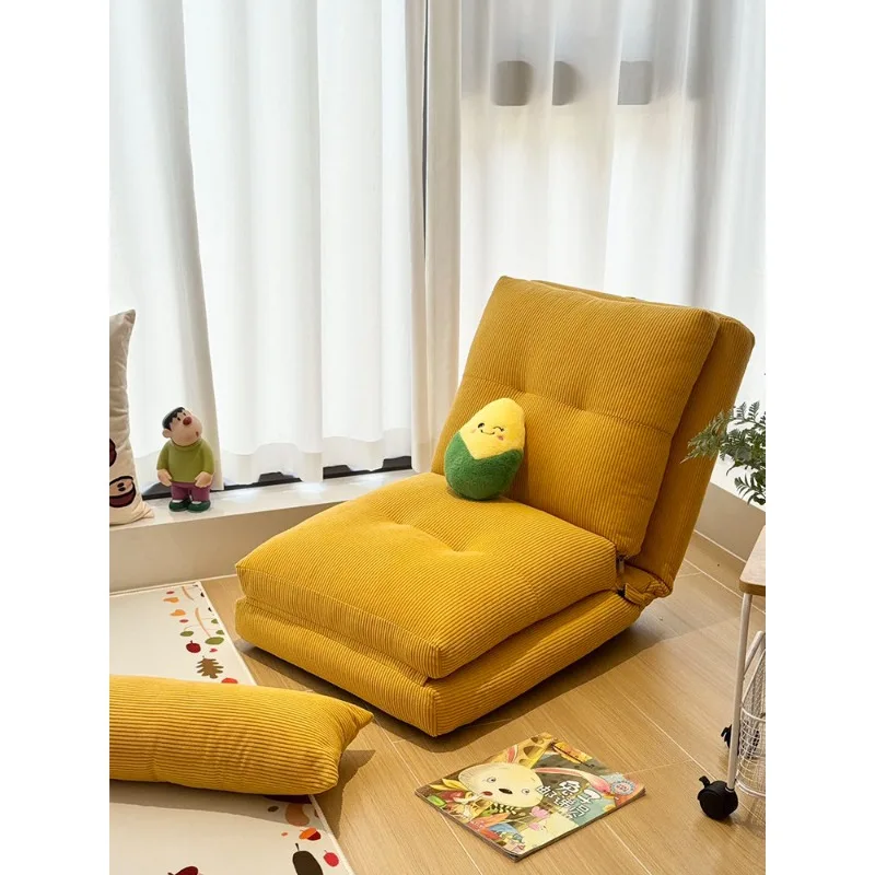 Sofá puff infantil de pana crema estilo nórdico con funda extraíble - imagen 5
