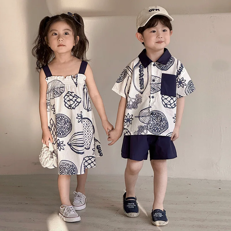 Conjunto de verano para niño con camisa de frutas y short - imagen 5