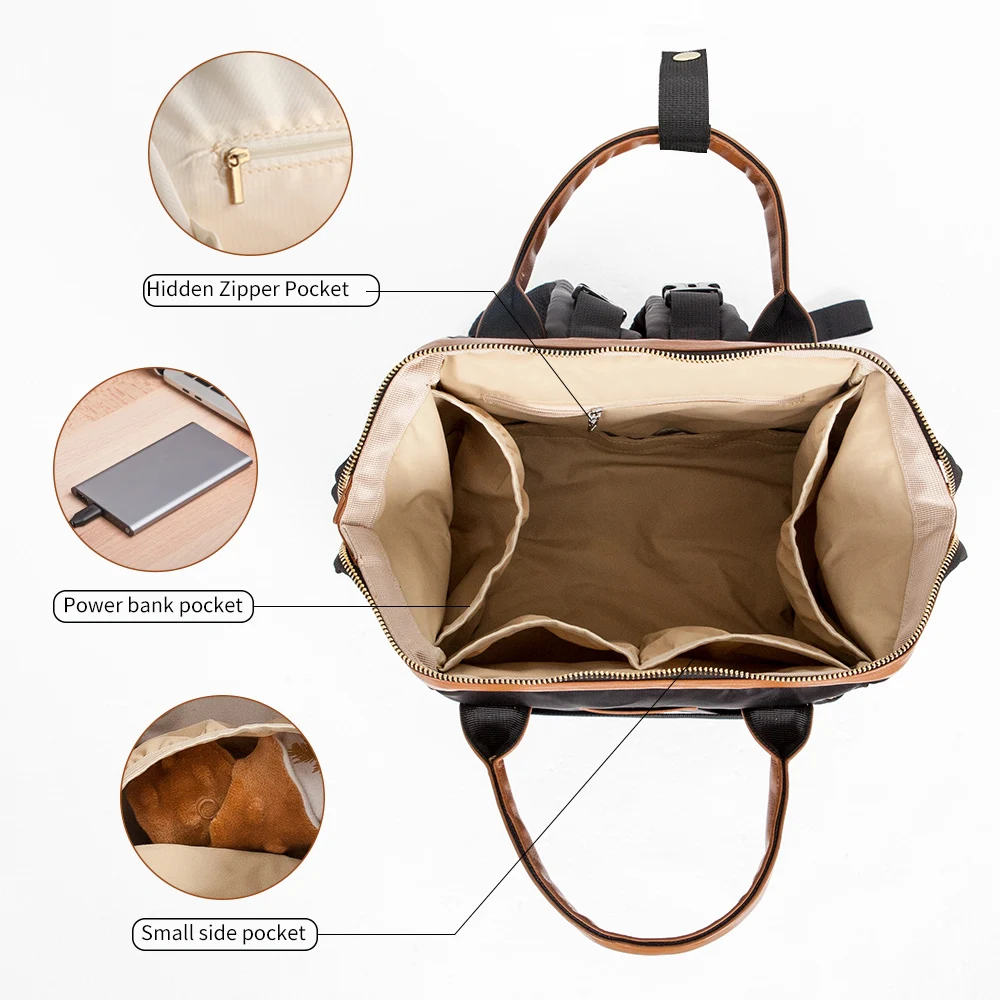 Mochila maternal impermeable para cochecito – Gran capacidad con bolsa húmeda - imagen 5