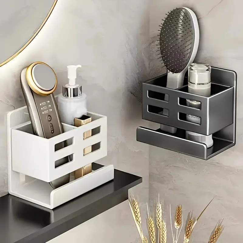 Organizador de baño sin taladro para cepillos y secador