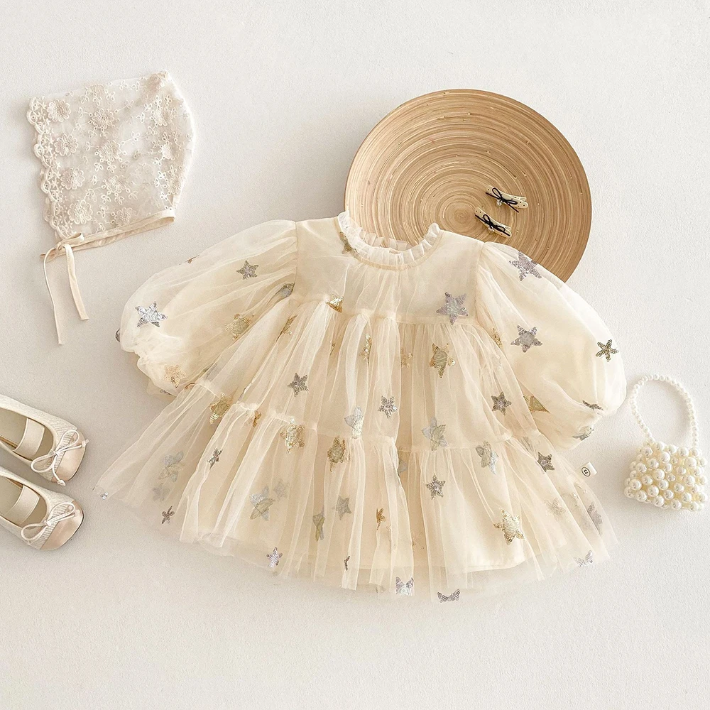 Vestido con estrellas para niña – Estilo casual primavera