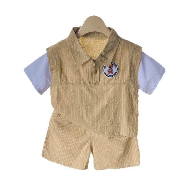 Conjunto de verano para bebés con camiseta y pantalón corto - imagen 5