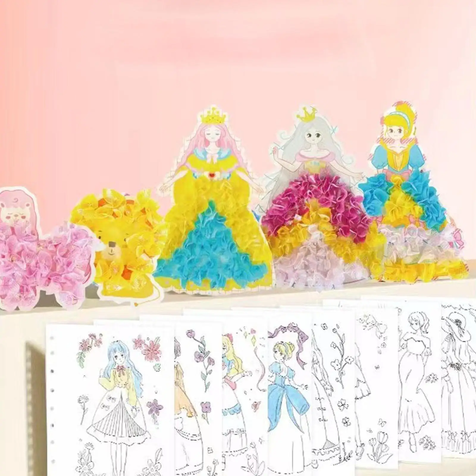 Libro de pegatinas princesas con actividades para tela perforada - imagen 5
